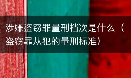 涉嫌盗窃罪量刑档次是什么（盗窃罪从犯的量刑标准）