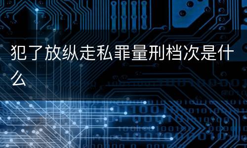 犯了放纵走私罪量刑档次是什么