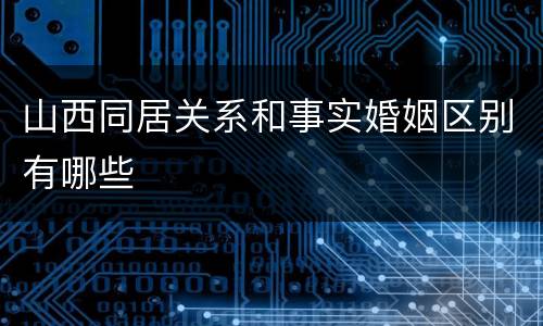 山西同居关系和事实婚姻区别有哪些