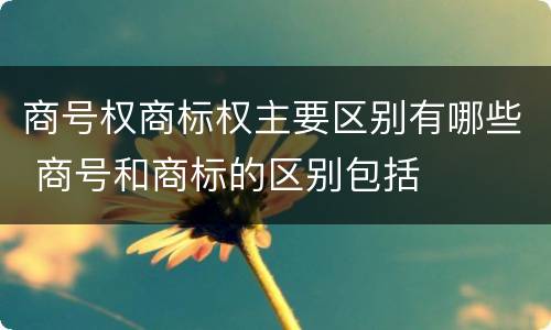 商号权商标权主要区别有哪些 商号和商标的区别包括