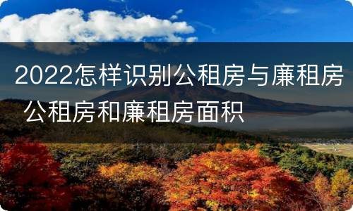 2022怎样识别公租房与廉租房 公租房和廉租房面积