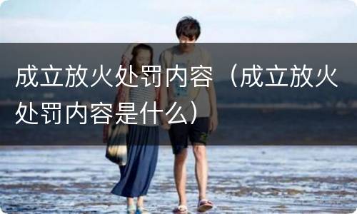 成立放火处罚内容（成立放火处罚内容是什么）