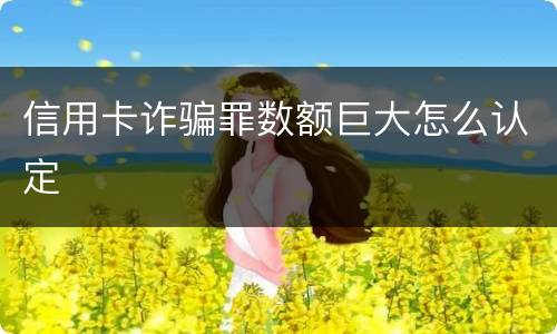 信用卡诈骗罪数额巨大怎么认定