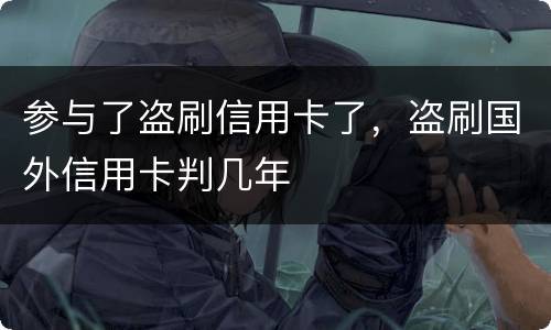 参与了盗刷信用卡了，盗刷国外信用卡判几年