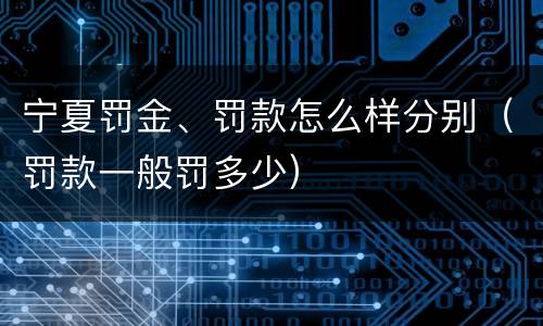 宁夏罚金、罚款怎么样分别（罚款一般罚多少）