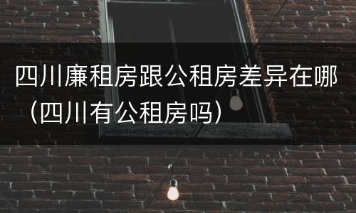 四川廉租房跟公租房差异在哪（四川有公租房吗）