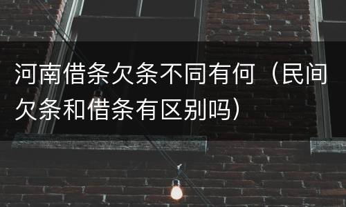 河南借条欠条不同有何（民间欠条和借条有区别吗）
