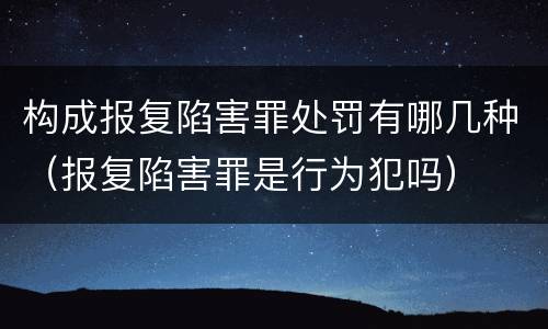 构成报复陷害罪处罚有哪几种（报复陷害罪是行为犯吗）