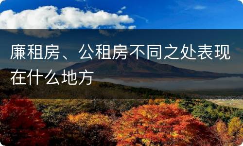 廉租房、公租房不同之处表现在什么地方