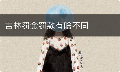 吉林罚金罚款有啥不同