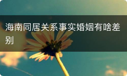 海南同居关系事实婚姻有啥差别