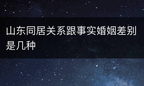 山东同居关系跟事实婚姻差别是几种