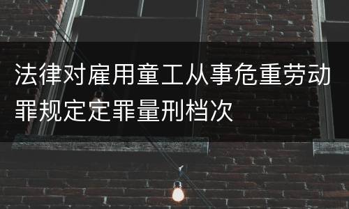 法律对雇用童工从事危重劳动罪规定定罪量刑档次