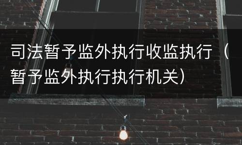 司法暂予监外执行收监执行（暂予监外执行执行机关）