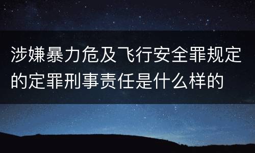 涉嫌暴力危及飞行安全罪规定的定罪刑事责任是什么样的