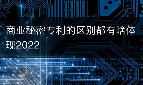 商业秘密专利的区别都有啥体现2022