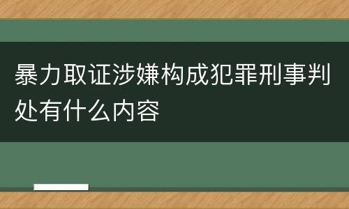 暴力取证涉嫌构成犯罪刑事判处有什么内容