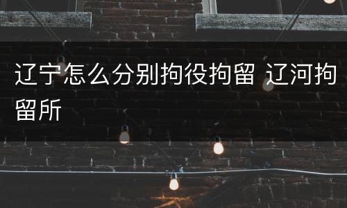 辽宁怎么分别拘役拘留 辽河拘留所