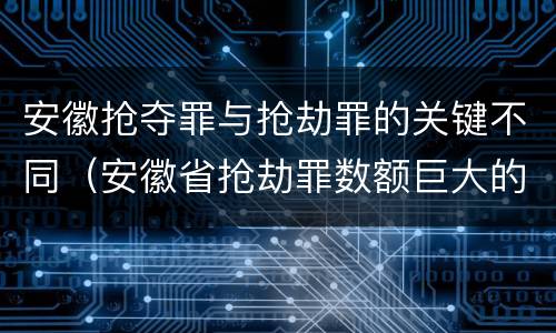 安徽抢夺罪与抢劫罪的关键不同（安徽省抢劫罪数额巨大的标准）