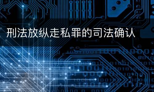 刑法放纵走私罪的司法确认