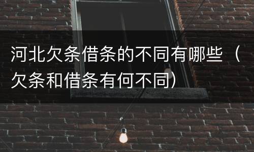 河北欠条借条的不同有哪些（欠条和借条有何不同）