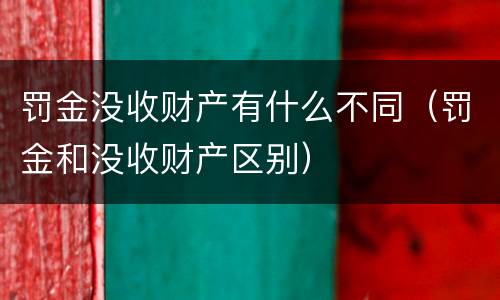 罚金没收财产有什么不同（罚金和没收财产区别）