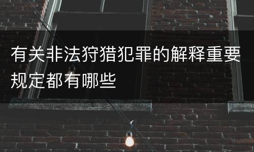 有关非法狩猎犯罪的解释重要规定都有哪些