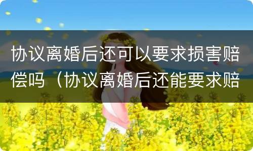 协议离婚后还可以要求损害赔偿吗（协议离婚后还能要求赔偿吗）