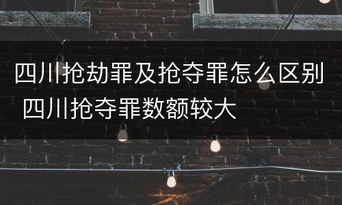 四川抢劫罪及抢夺罪怎么区别 四川抢夺罪数额较大