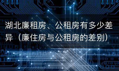 湖北廉租房、公租房有多少差异（廉住房与公租房的差别）