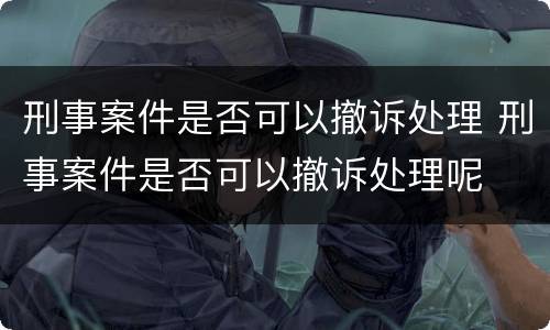 刑事案件是否可以撤诉处理 刑事案件是否可以撤诉处理呢