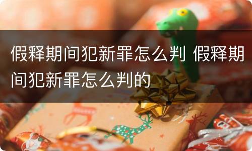 假释期间犯新罪怎么判 假释期间犯新罪怎么判的