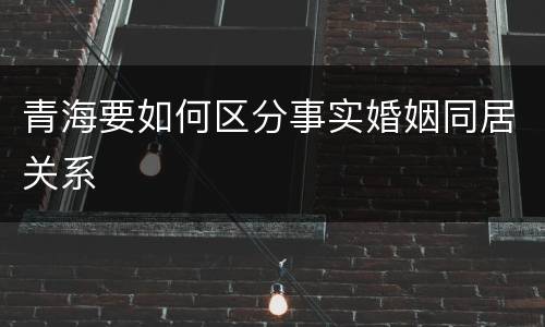 青海要如何区分事实婚姻同居关系