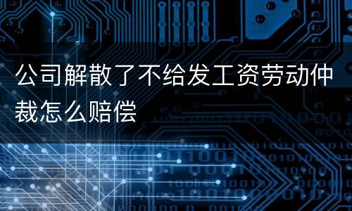 公司解散了不给发工资劳动仲裁怎么赔偿