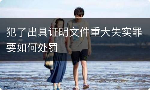 犯了出具证明文件重大失实罪要如何处罚