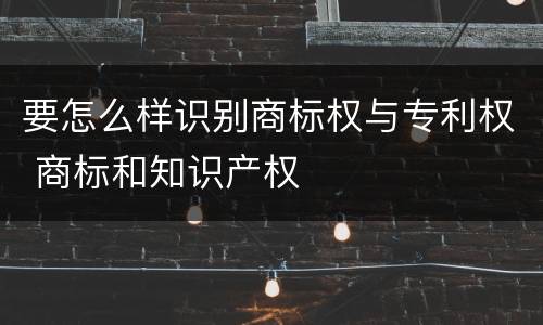 要怎么样识别商标权与专利权 商标和知识产权
