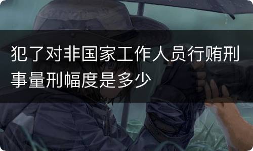 犯了对非国家工作人员行贿刑事量刑幅度是多少