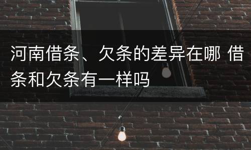 河南借条、欠条的差异在哪 借条和欠条有一样吗