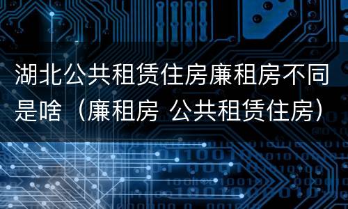 湖北公共租赁住房廉租房不同是啥（廉租房 公共租赁住房）