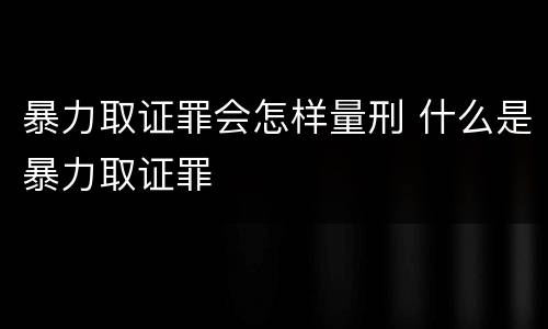暴力取证罪会怎样量刑 什么是暴力取证罪