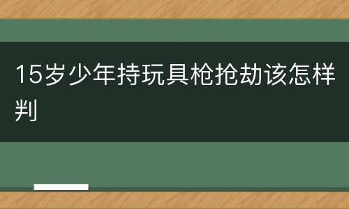 15岁少年持玩具枪抢劫该怎样判