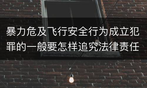 暴力危及飞行安全行为成立犯罪的一般要怎样追究法律责任