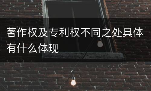 著作权及专利权不同之处具体有什么体现