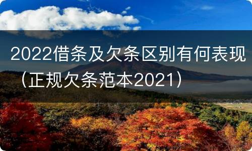 2022借条及欠条区别有何表现（正规欠条范本2021）
