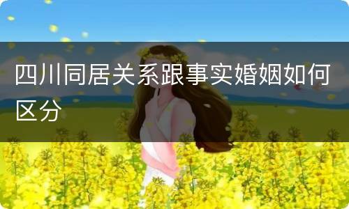 四川同居关系跟事实婚姻如何区分
