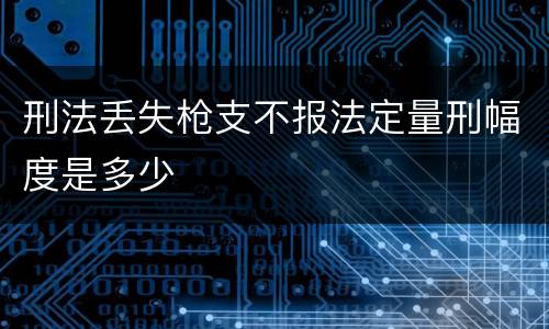 刑法丢失枪支不报法定量刑幅度是多少