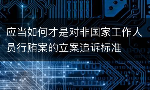 应当如何才是对非国家工作人员行贿案的立案追诉标准