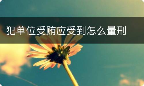 犯单位受贿应受到怎么量刑
