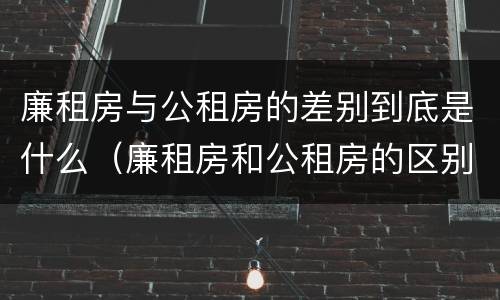 廉租房与公租房的差别到底是什么（廉租房和公租房的区别到底是什么）