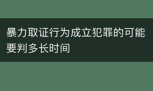 暴力取证行为成立犯罪的可能要判多长时间